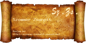 Szommer Zsanett névjegykártya
